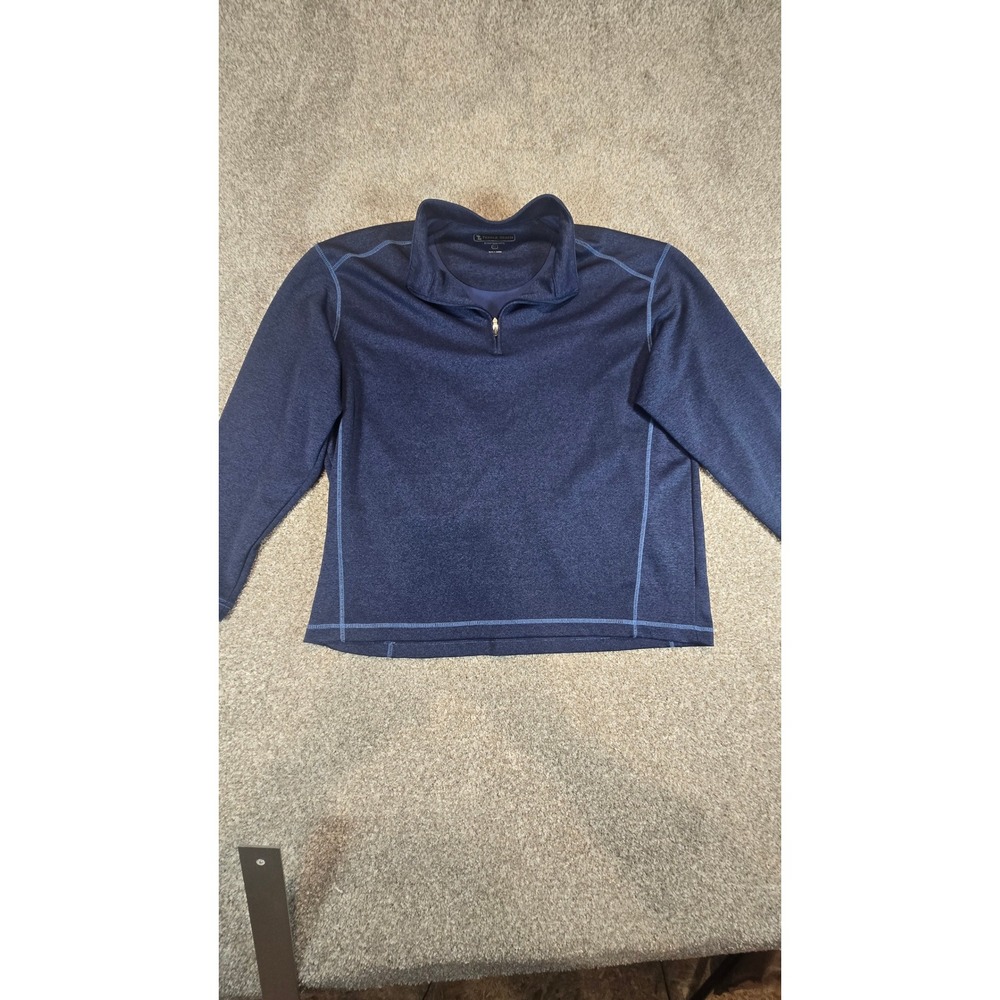 Pebble Beach Performance Mens XL Navy Blue Heather Quarter Zip Pullover Sweater